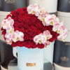 Large Size Roses box with Tigger Orchids