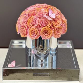 Medium Size Mushroom Style Arrangment with Long lasting Roses