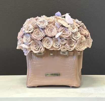 20" Birkin Vase Arrangment with Long Lasting Roses " Vase Comes in any colors"