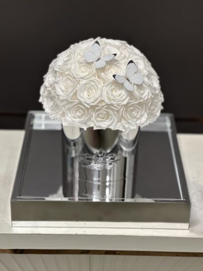 Medium Size Mushroom Style Arrangment with Long lasting Roses