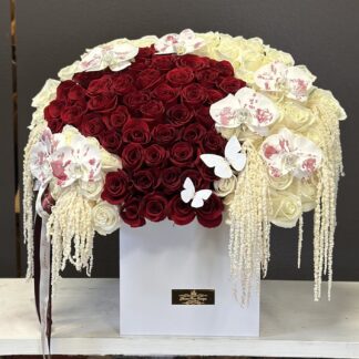 Large Size Romance Arrangment in red and white colors
