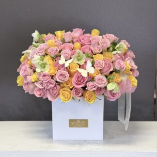 Medium Size Arrangment in pink and Yellow